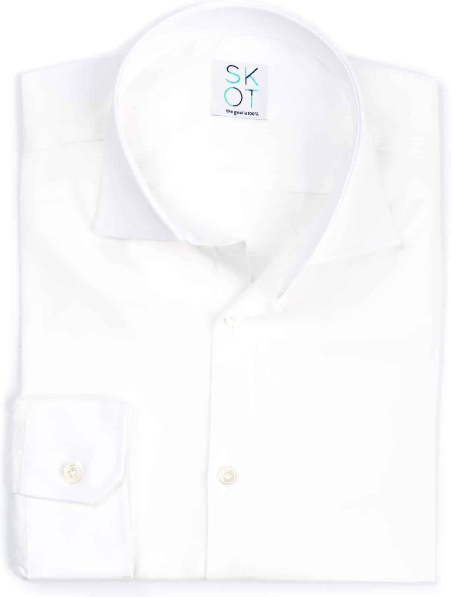 SKOT Fashion Duurzaam Overhemd Heren Serious White - Wit - Maat 37