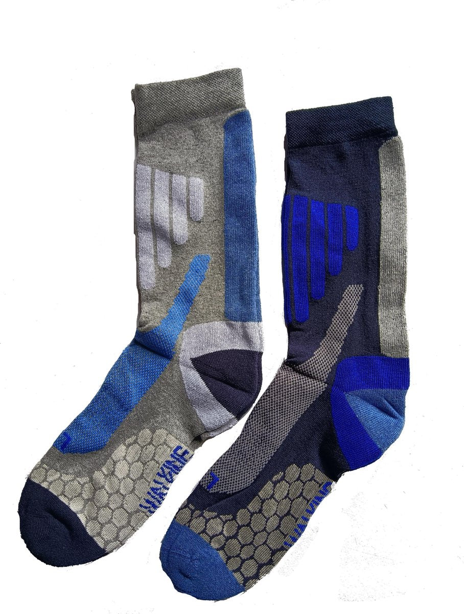 Wandelsokken - Maat 43-46 - Blauw - 2 Paar