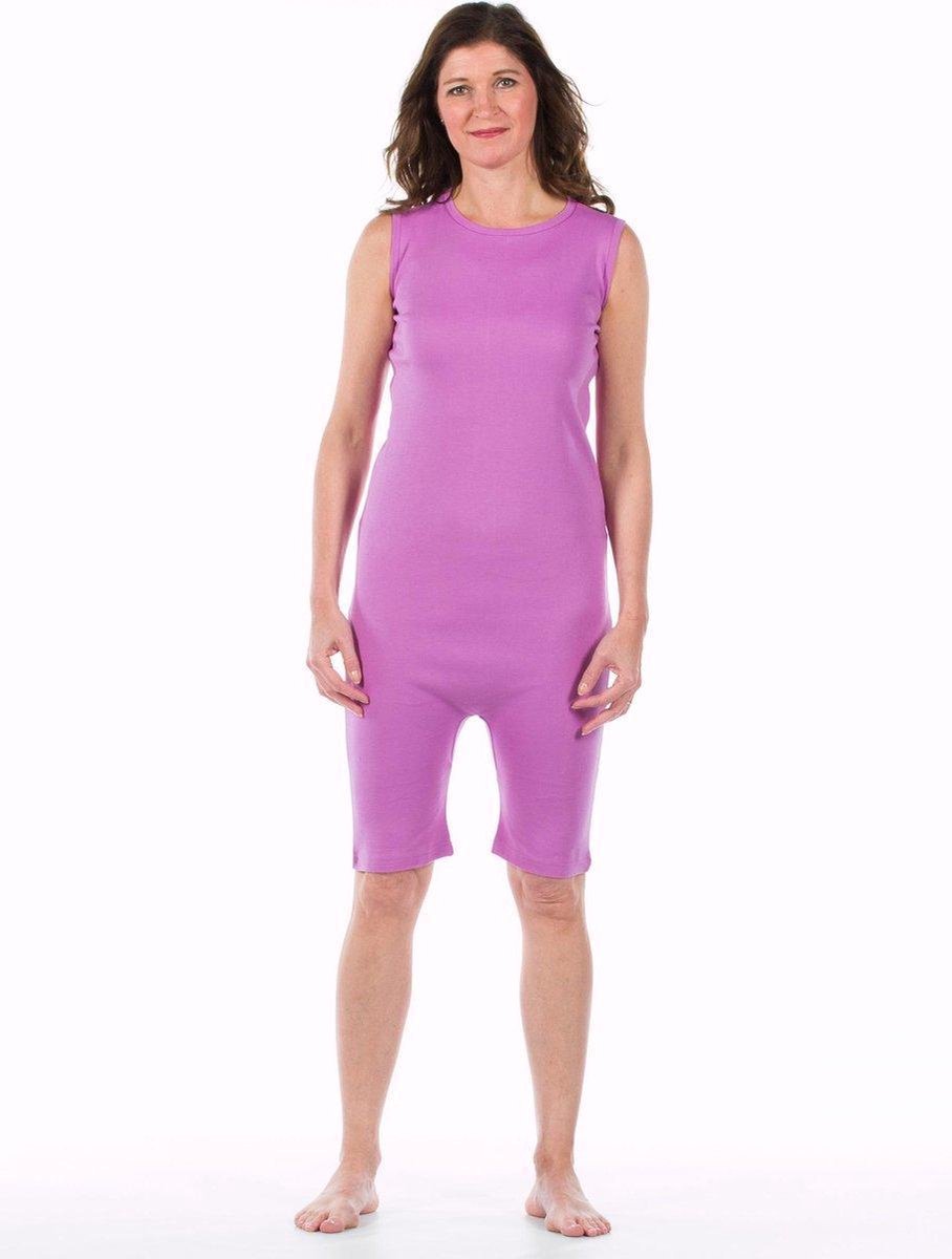 Body voor volwassenen - Rugritssluiting - Korte pijpen - Lila - XXL
