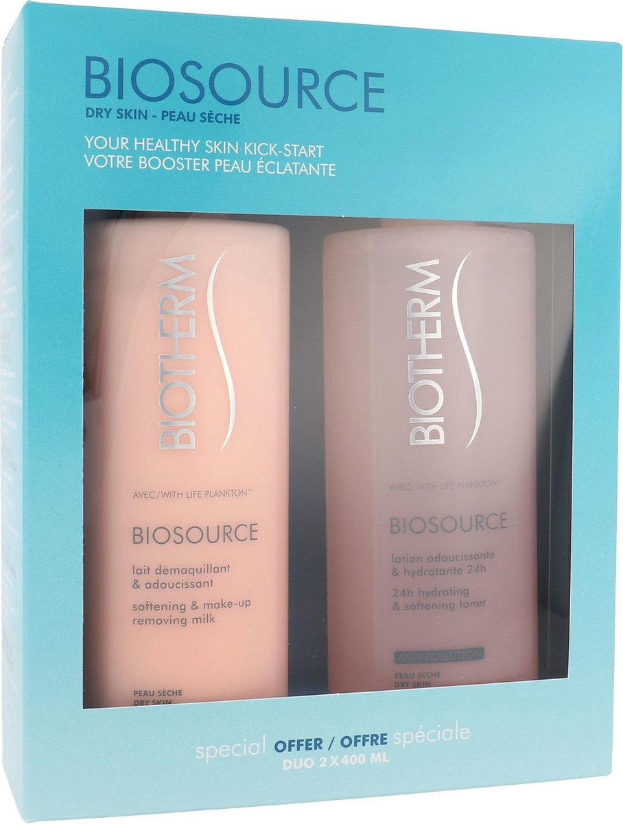 Biotherm Biosource Geschenkset für trockene Haut 400 ml Hydrating and Tonifying Toner + 400 ml Make-up Entferner
