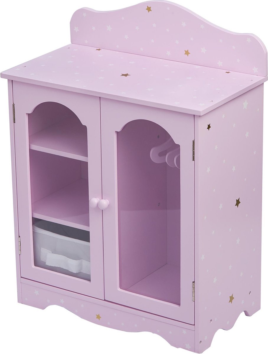 Houten opbergkast voor poppen van 45 cm Olivias World TD-0210AP
