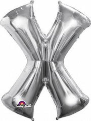 Letter X ballon zilver 86 cm