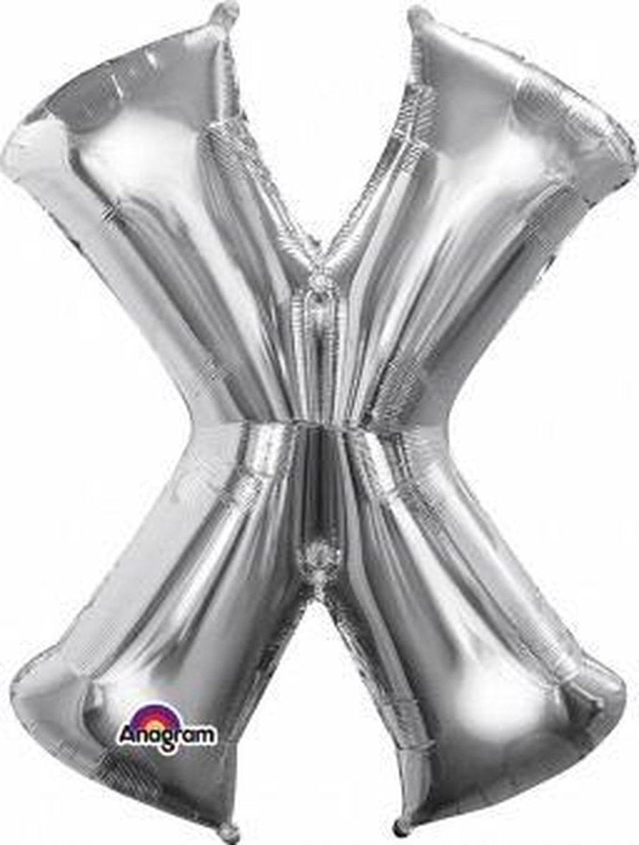 Letter X ballon zilver 86 cm