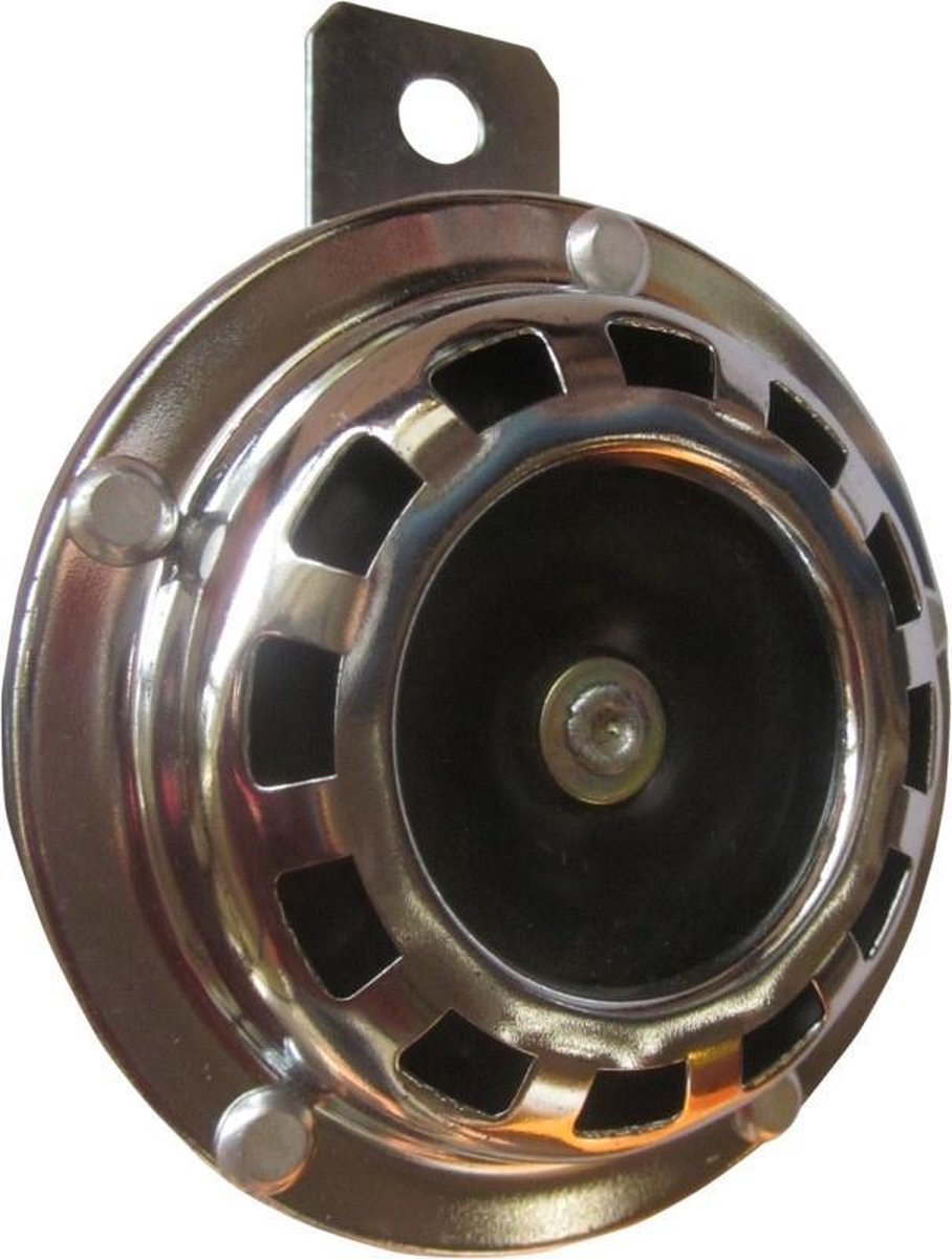 Claxon 12 volt chroom