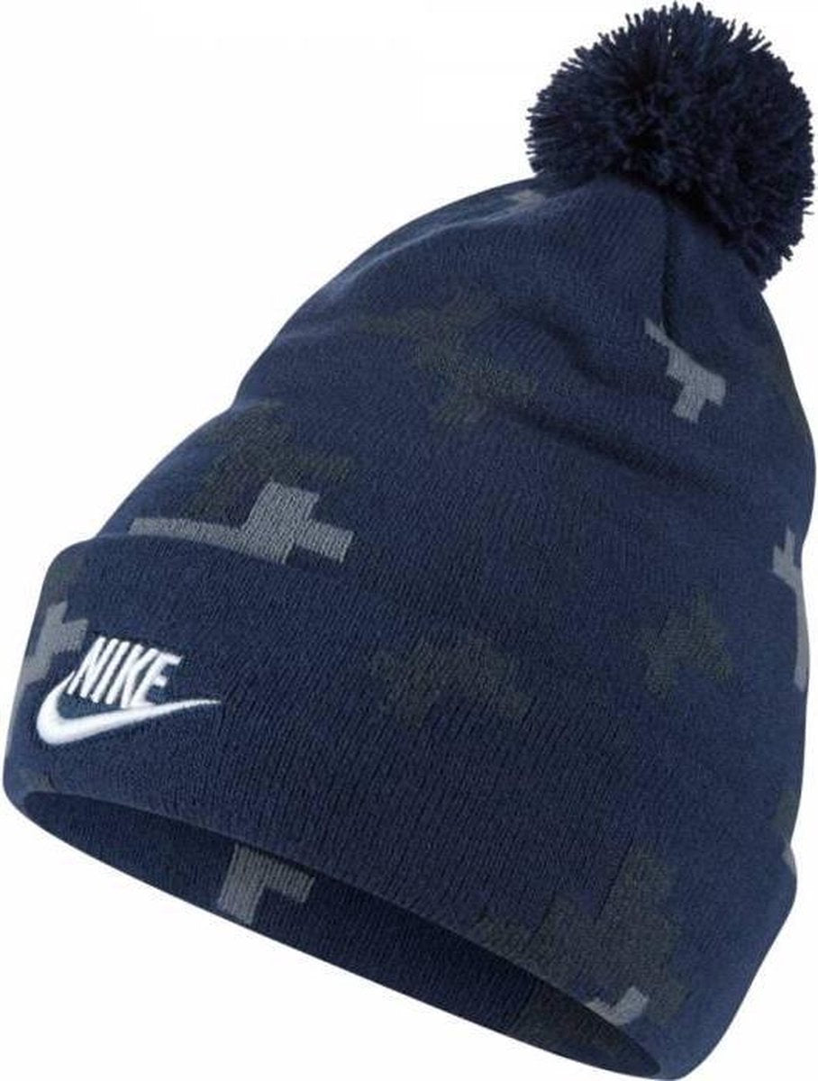 Nike Sportswear Beanie - Blauw - Afneembare Pompon