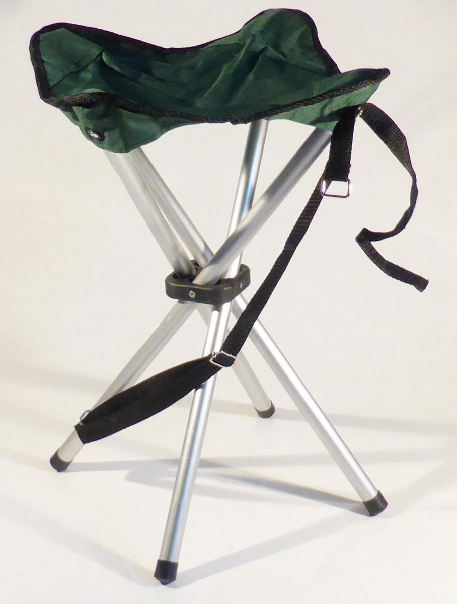 Campusit lichtgewicht camping / vis krukje - 4-poot - aluminium - Groen