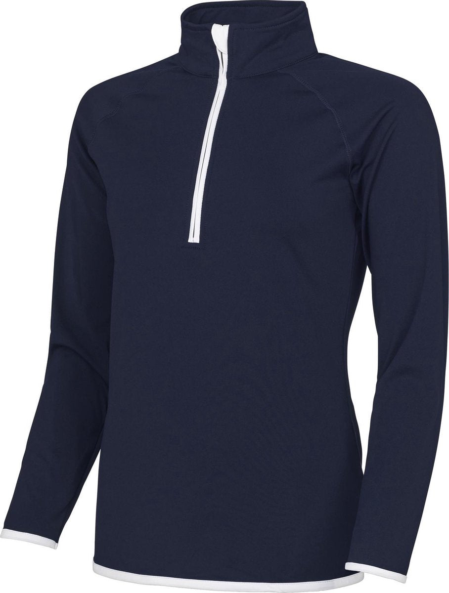 Awdis Gewoon Cool Womens/Ladies Half Zip Sweatshirt (Franse marine / Arctisch Wit)