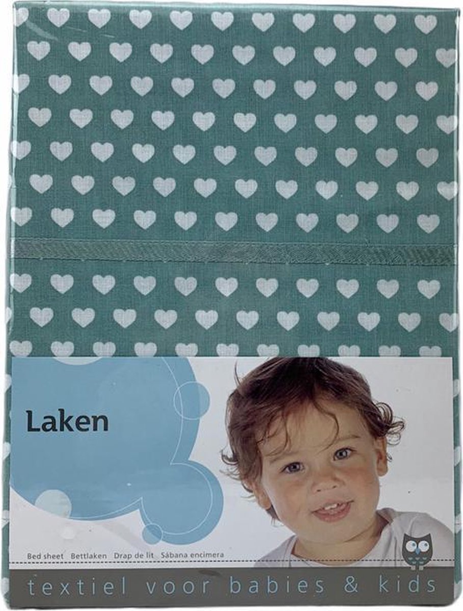 Katoen wieglaken - Kleur Jade - 75x100 cm