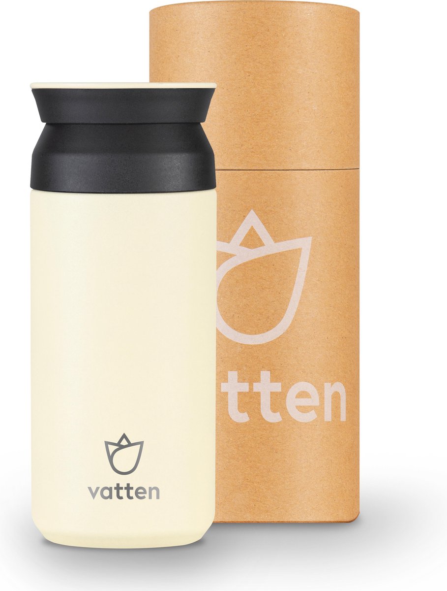 Vatten® Premium RVS Thermosbeker - Crèmewit - 350ml - Koffiebeker To Go - Theebeker