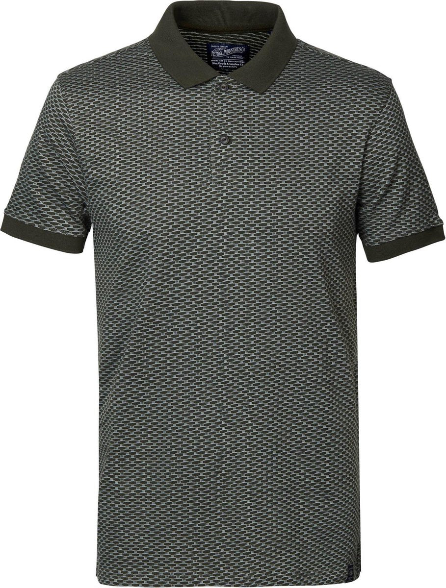 Petrol Industries - Heren All-over print polo - Groen - Maat M