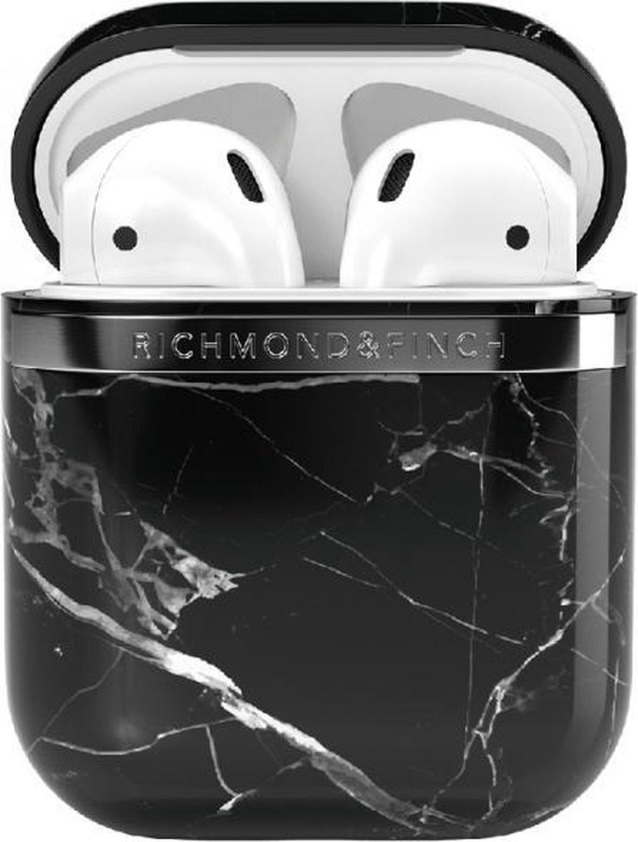 Richmond & Finch Black Marble Airpod for Universal black