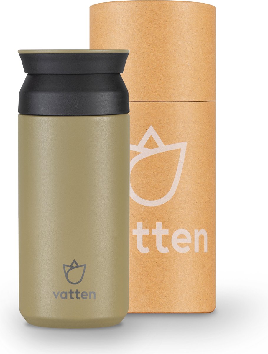 Vatten® Premium RVS Thermosbeker - Kaki - 350ml - Koffiebeker To Go - Theebeker