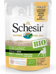 Schesir Hond Bio Pouch Paté 85 g - Hondenvoer - Kip