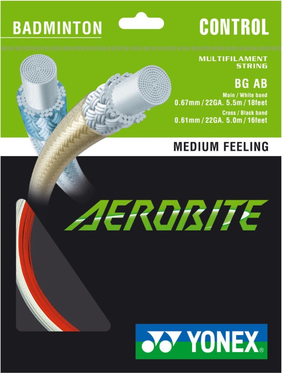 Yonex snaren - Aerobite wit/rood - Set 10 Meter