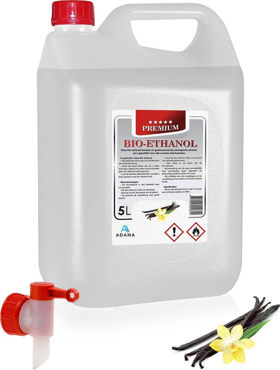 Adana- Bio- ethanol met Vanillegeur-PREMIUM -bioethanol 96