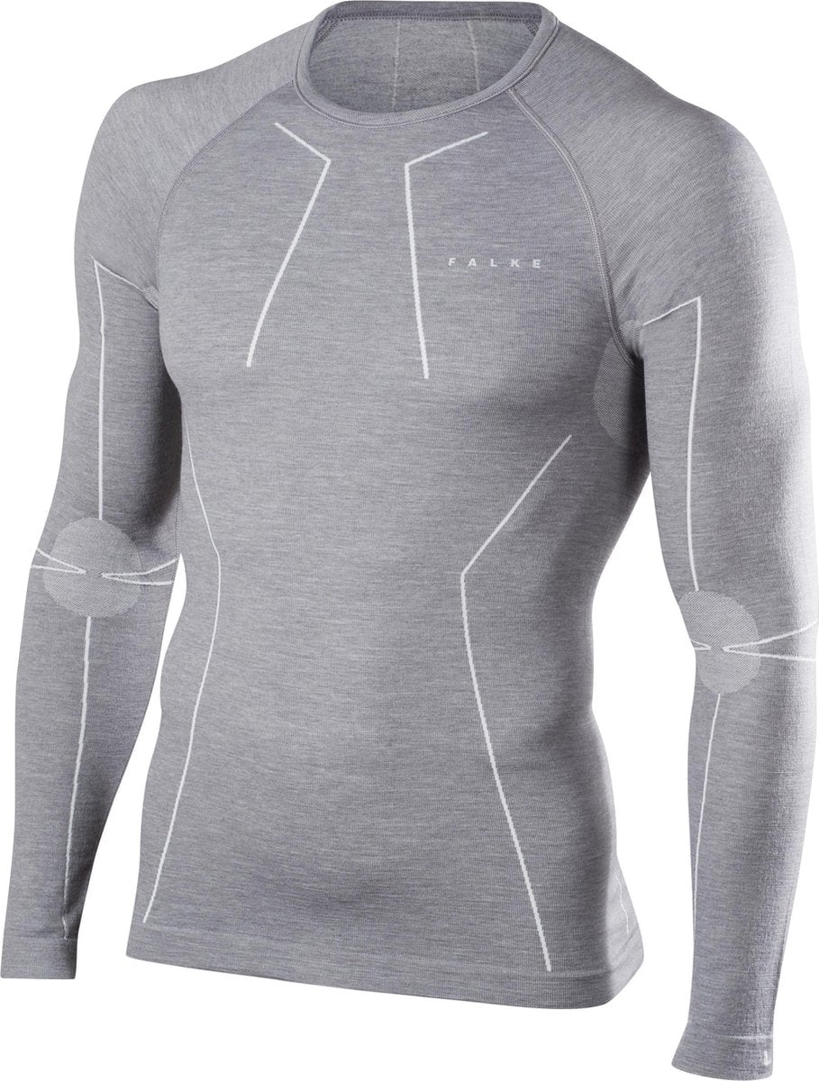 FALKE Wool Tech Longsleeved Shirt Heren 33411 - Grijs 3757 grey-heather Heren - XXL