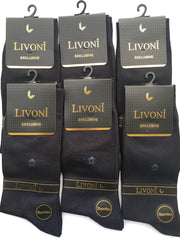 Livoni  Bamboe sokken -Heren sokken - Zwart sokken  6 paar- Natuurlijk -  Comfortabel - Zacht  -   Stijlvol- Maat  40-44