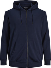JACK&JONES PLUS JJEBASIC SWEAT ZIP HOOD NOOS PS - Navy Blazer - Mannen - Maat XXL