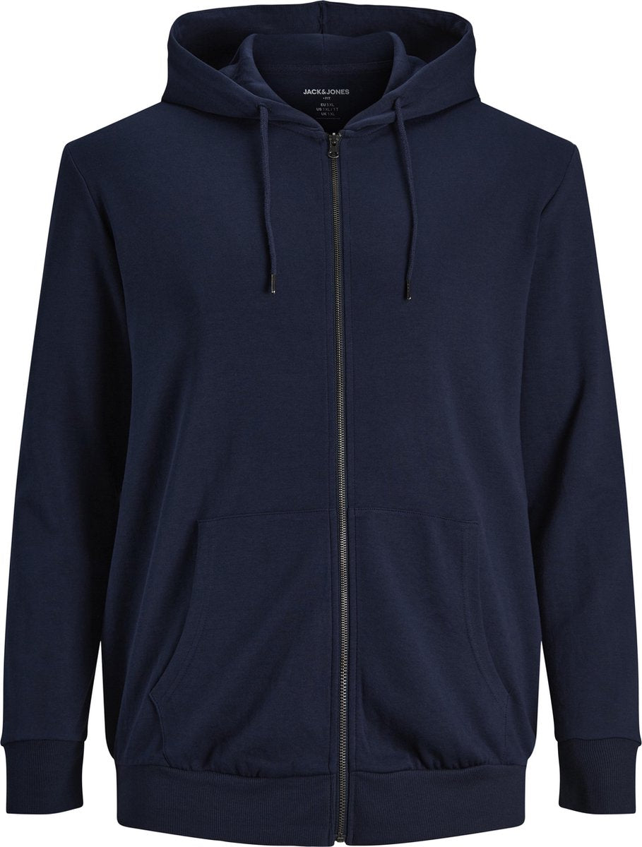 JACK&JONES PLUS JJEBASIC SWEAT ZIP HOOD NOOS PS - Navy Blazer - Mannen - Maat XXL