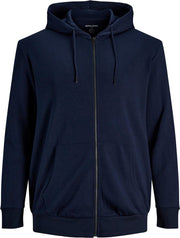 JACK & JONES sweatvest katoen - met capuchon - donkerblauw -  Maat: 6XL