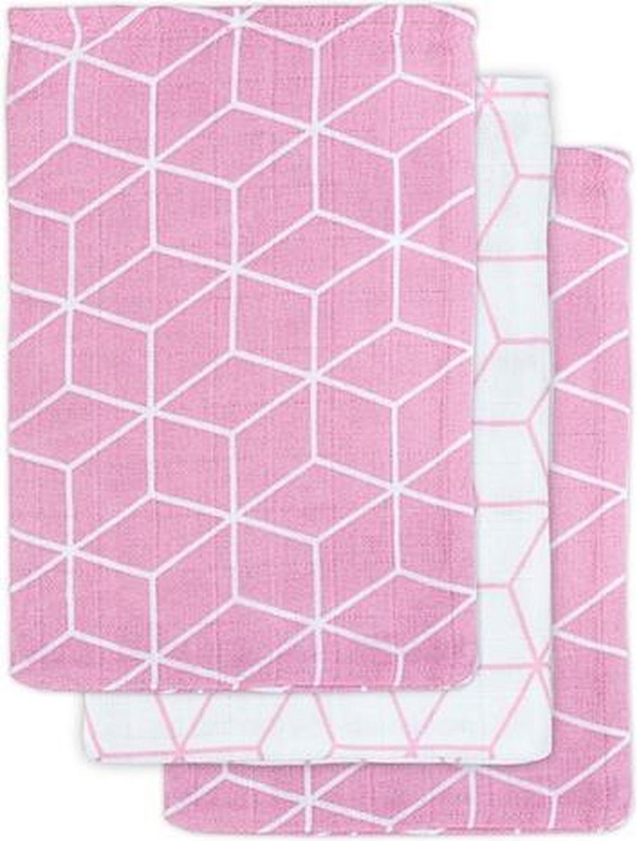 Hydrofiel washandje Graphic mauve (3pack)