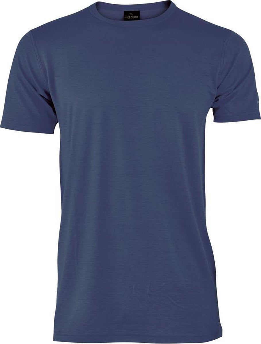 Ivanhoe T-shirt Agaton Heren Merinowol Donkerblauw Maat M