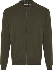 Tresanti Heren Vest Met Rits Donkergroen Wol Regular Fit - L