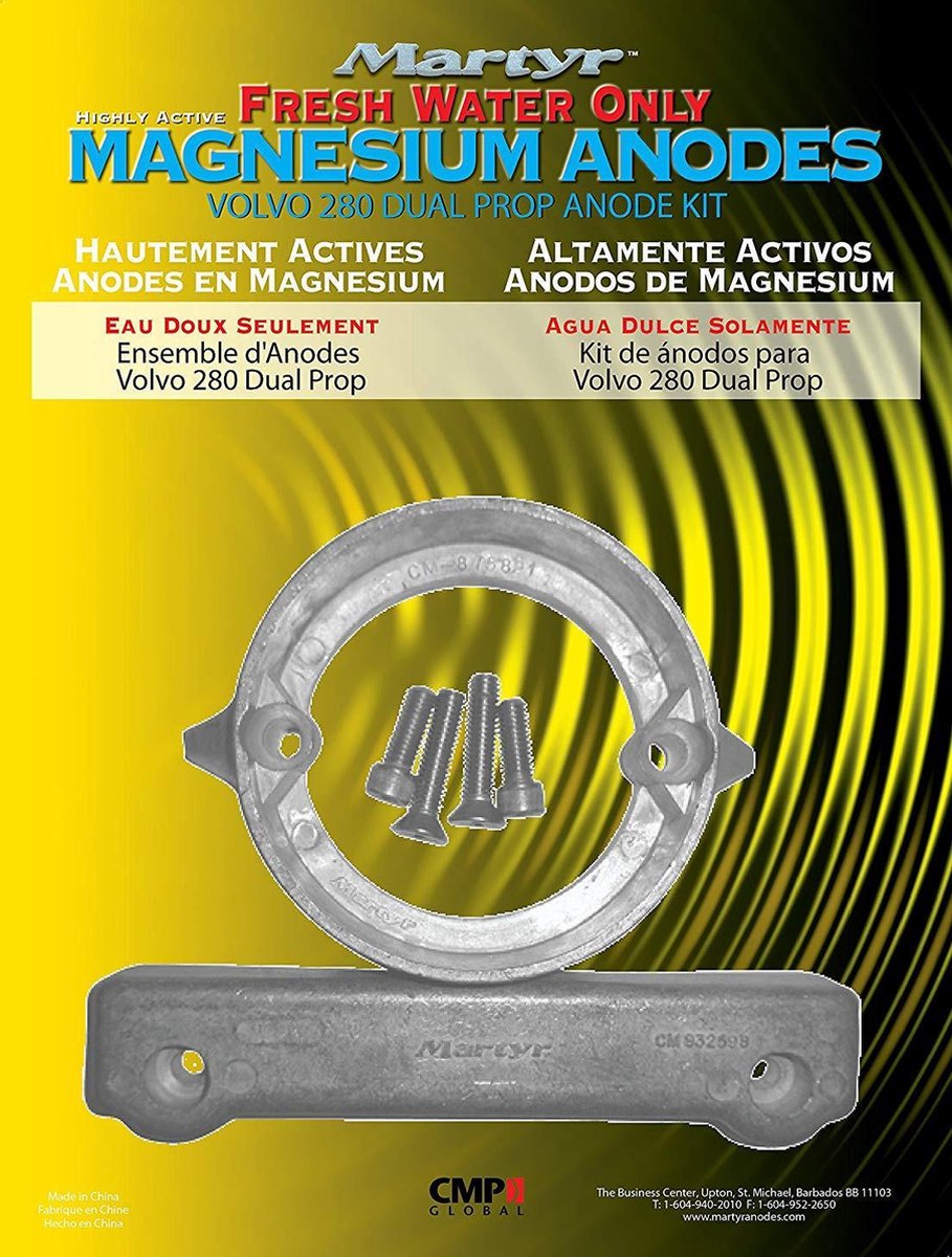 ANODE KIT MAGNESIUM VOLVO PENTA 280 DP - MARTYR