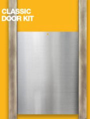 Chickenguard Aluminium deur met eiken rails