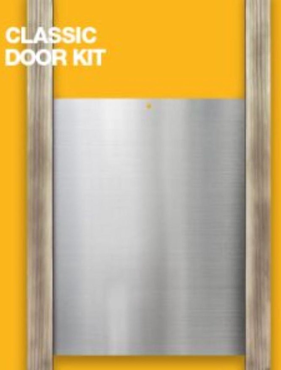 Chickenguard Aluminium deur met eiken rails