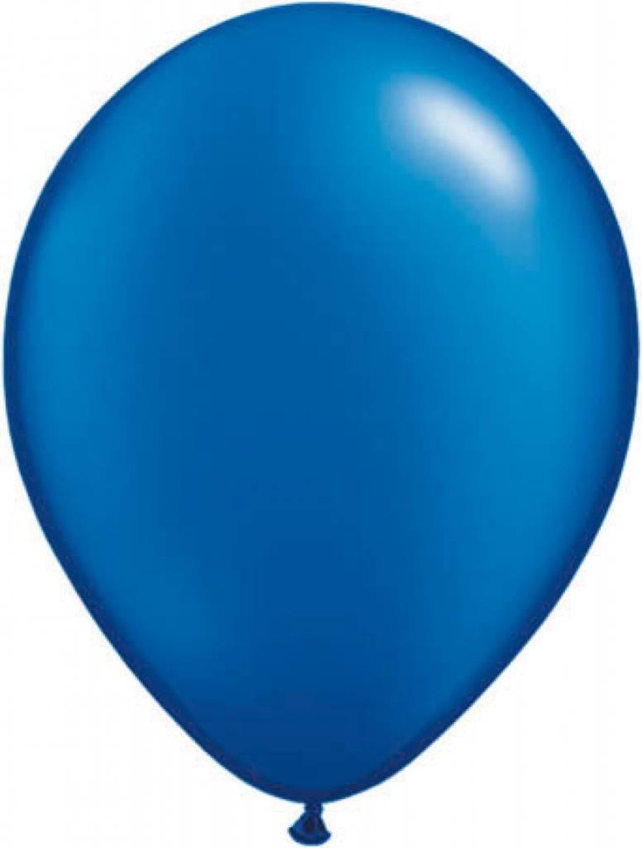 Zak met 100 ballons no. 14 metallic blauw
