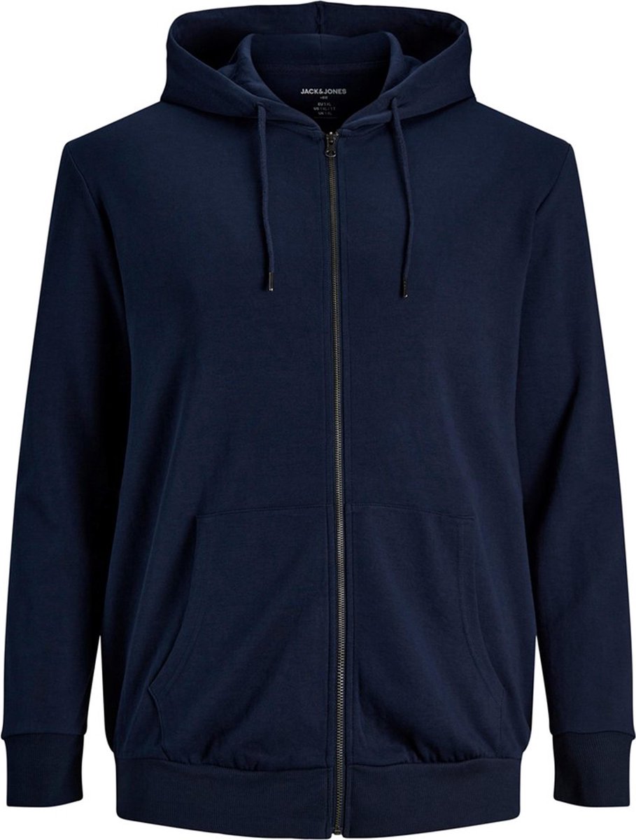 JACK & JONES sweatvest katoen - met capuchon - donkerblauw -  Maat: 7XL