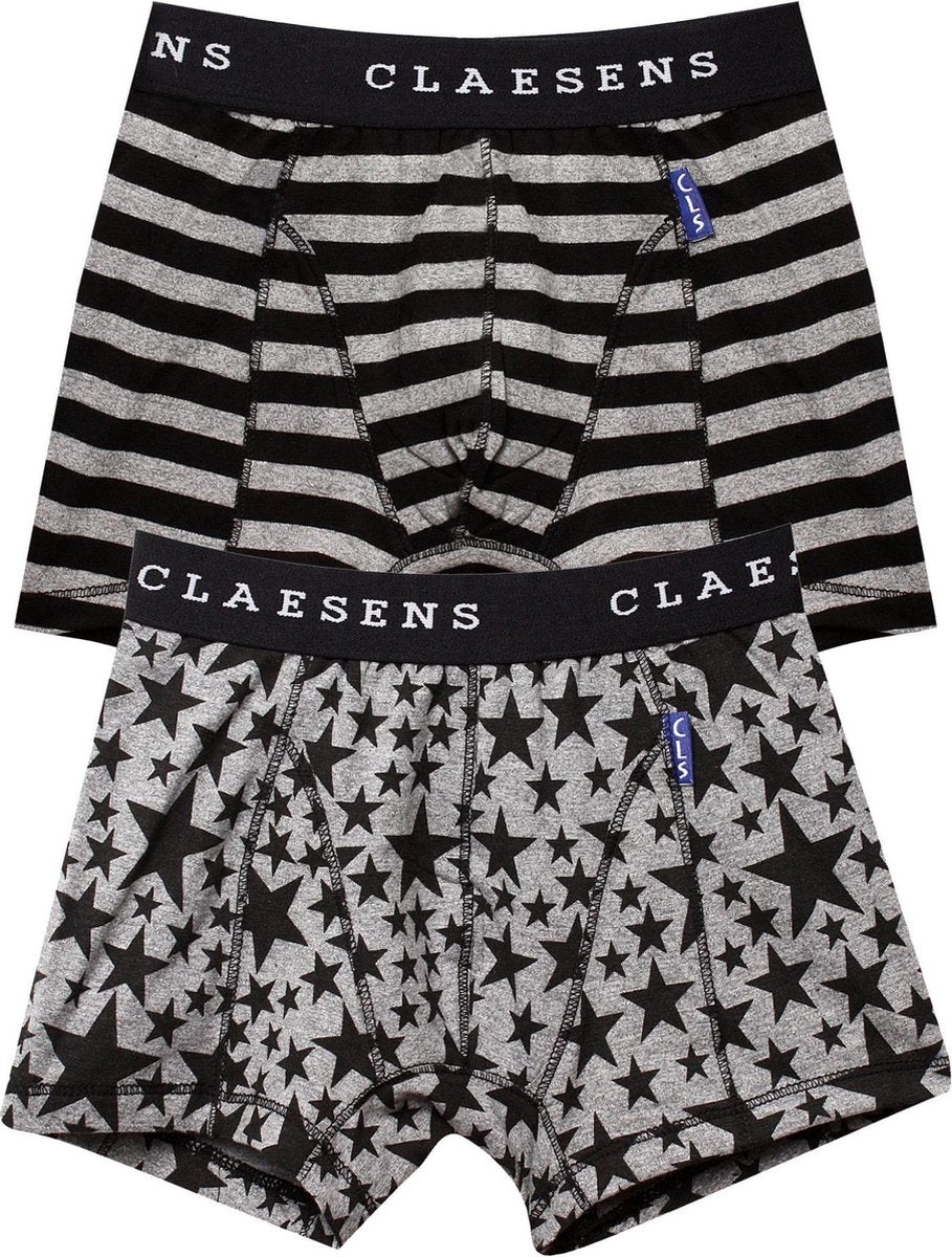 Claesen's Jongens 2-pack Boxershort - Star Stripes - Maat 140-146