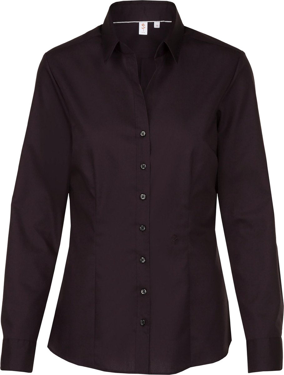 Seidensticker dames blouse slim fit - zwart -  Maat: 40