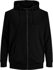 JACK & JONES sweatvest katoen - met capuchon - zwart -  Maat: 4XL