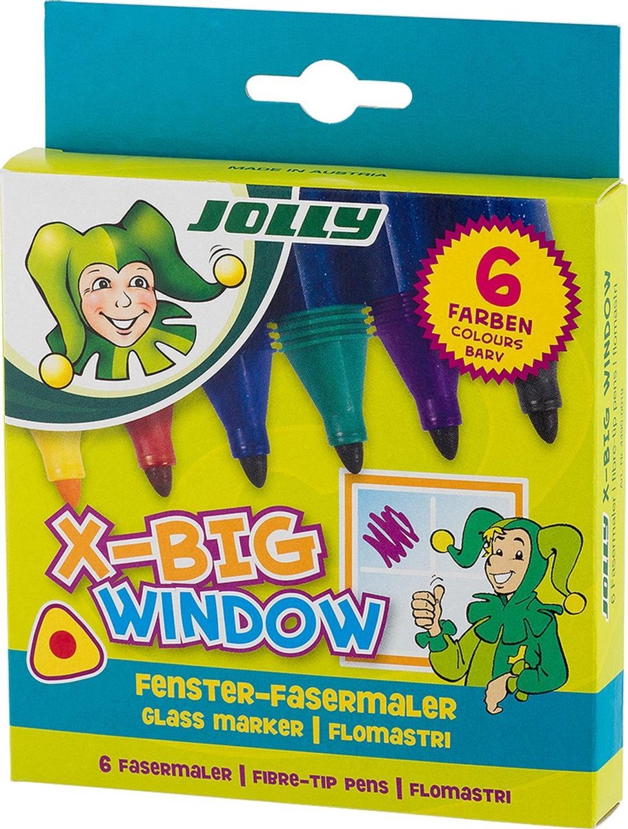Jolly X-Big Glas Markers 6 stuks