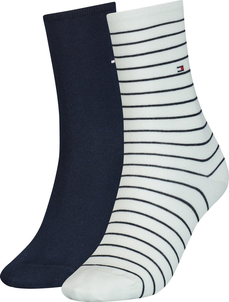 Tommy Hilfiger WOMEN SOCK 2P SMALL STRIPE Vrouwen Sokken Maat 39-42