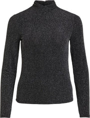Vishinni L/s Glitter Top 14060266 Black/light Silver