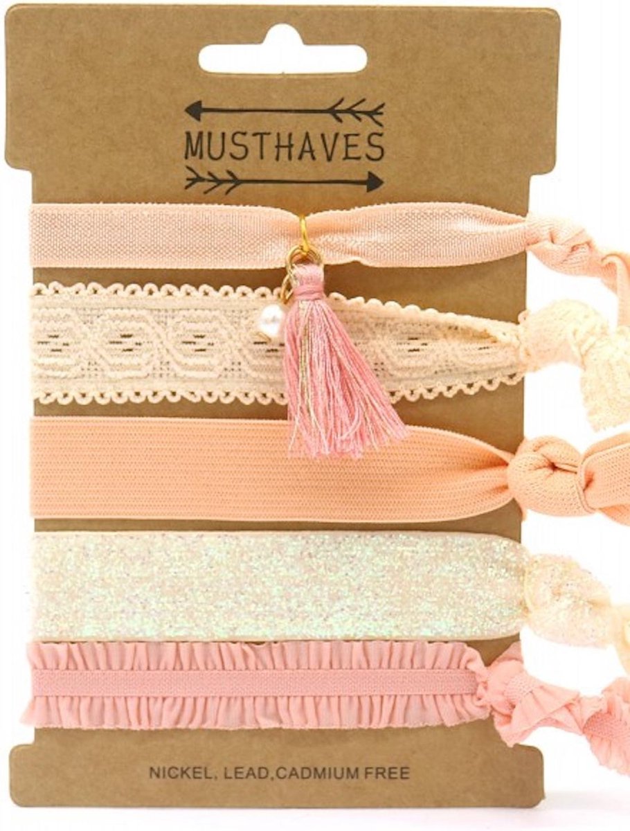Damesdingetjes - Hair Tie - Haarelastiekjes - Ibiza stijl - Ook te gebruiken als armbandjes