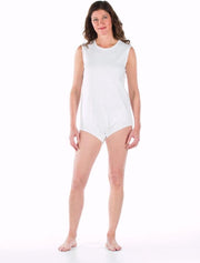 Body met drukknoopsluiting - Mouwloos - 4Care - Wit - S