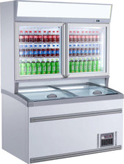 Professionele Combisteel Wandvrieskast Wit | 2 Glasdeuren | 7455.2520 | Horeca