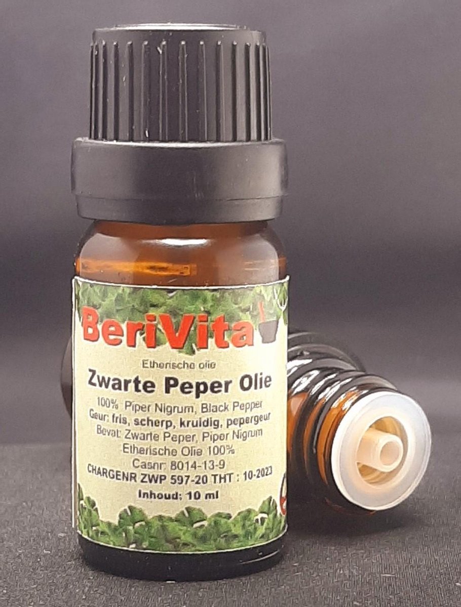 Zwarte Peper Olie 100% 10ml - Etherische Zwarte Peperolie van Piper Nigrum - Black Pepper Oil