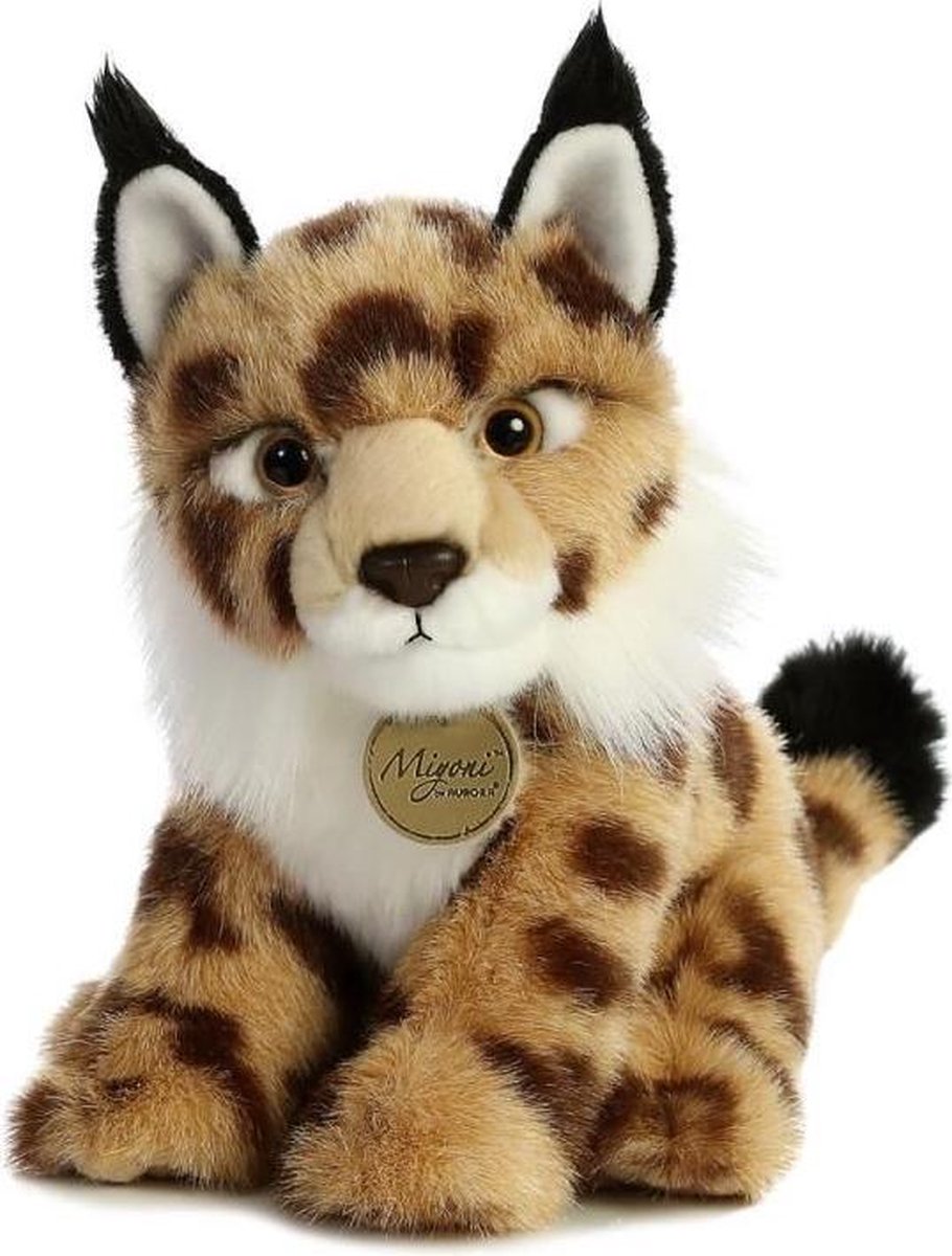Pluche lynx knuffel van 26 cm - kinder speelgoed dieren knuffels