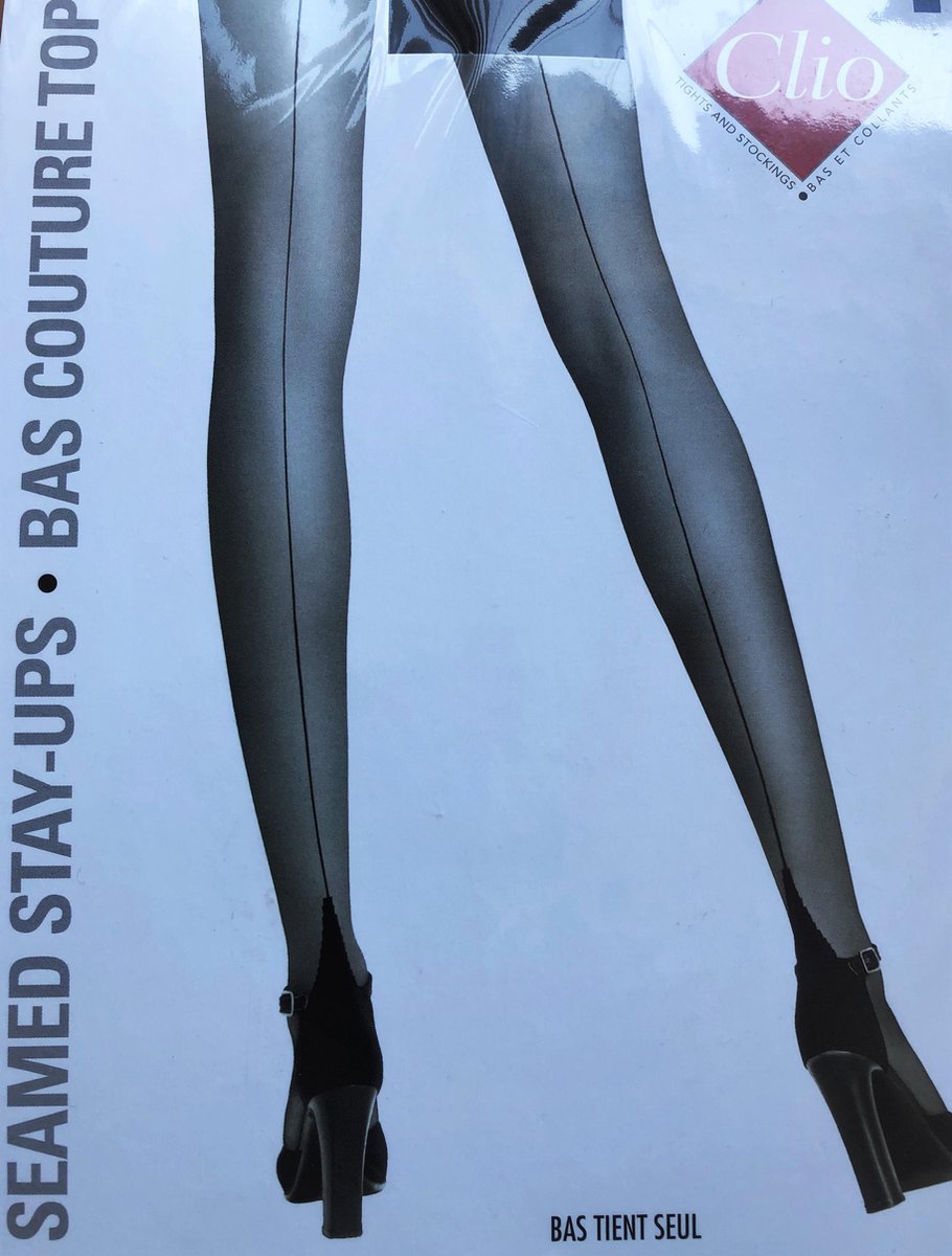 Clio Sexy Chic 15 denier hold up met naad - Zwart - Medium
