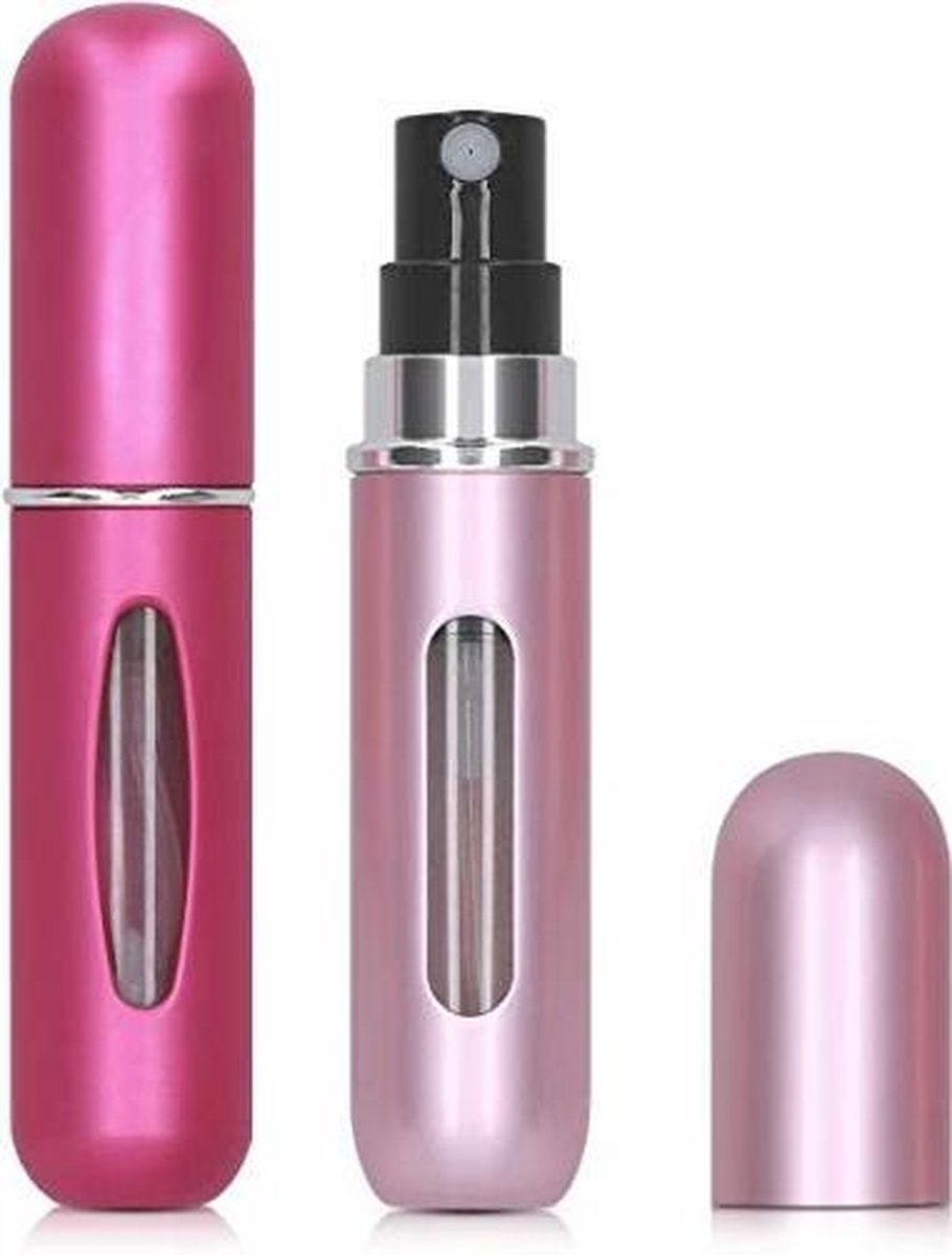Parfum verstuiver Licht Roze & Donker Roze | Navulbaar 5 ml / Meeneem Parfum Flesje | Handig voor in de tas | Hervulbaar | Klein formaat | Makkelijk te gebruiken