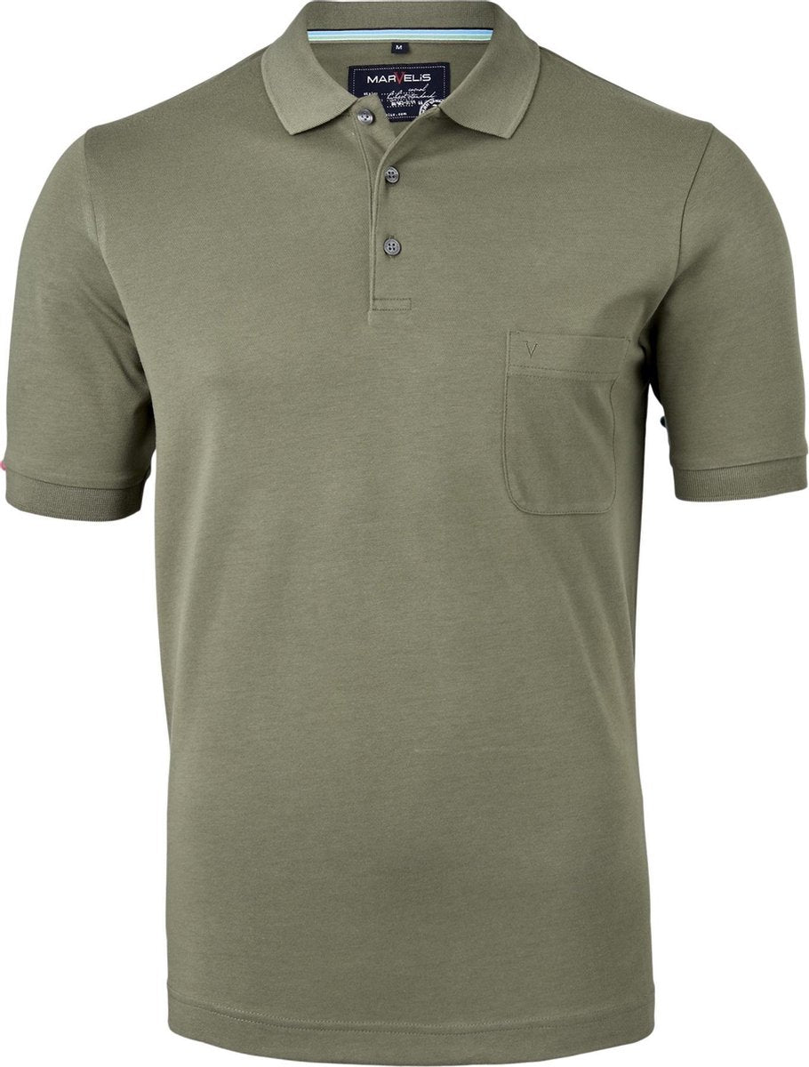 Marvelis Modern Fit poloshirt - Quick Dry - army groen -  Maat: L