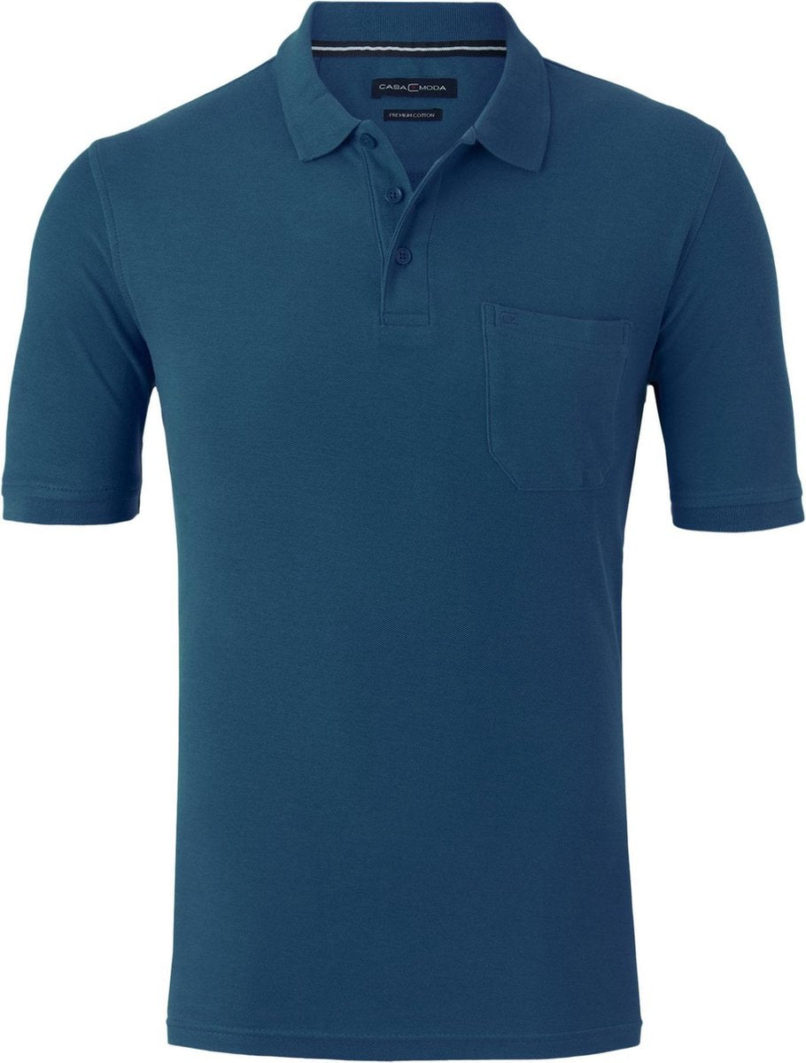 Casa Moda Comfort Fit poloshirt - donker petrol -  Maat M