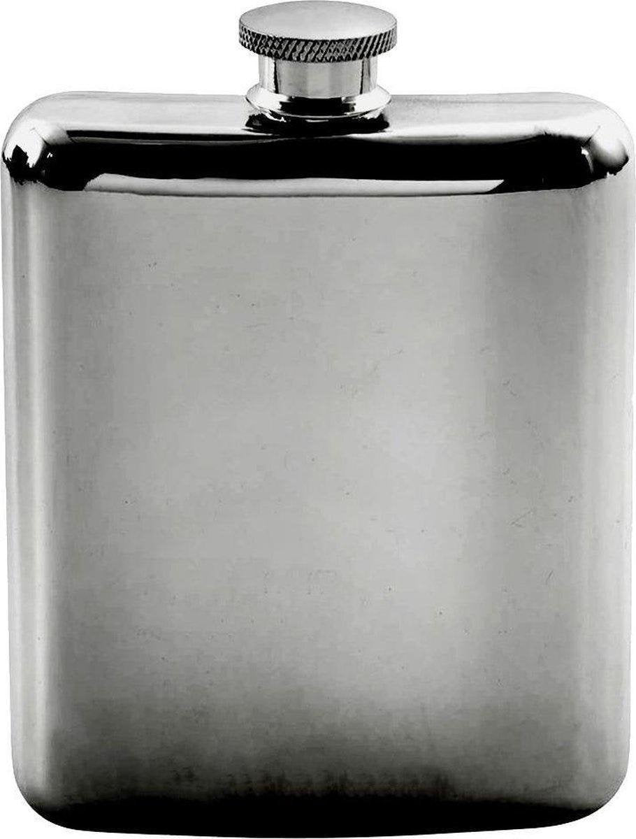 Point-Virgule – Flacon – Heupfles – Drinkfles – Lekt niet – Past in iedere broekzak – Overal meeneembaar - Ideaal voor sterke dranken zoals whisky – Handig formaat - RVS en metallic black - 175 ml
