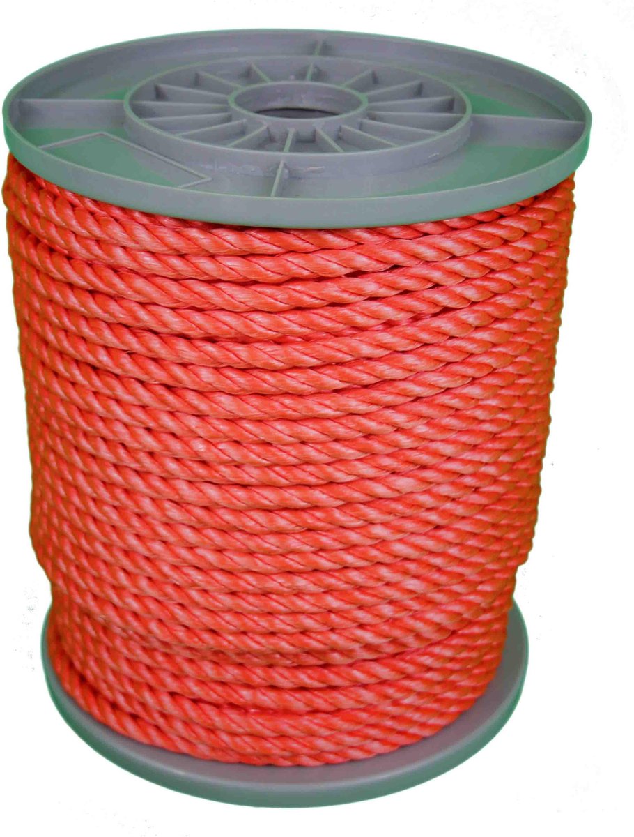 220 mtr - Touw - PP - Oranje - 12mm - Geslagenkoord