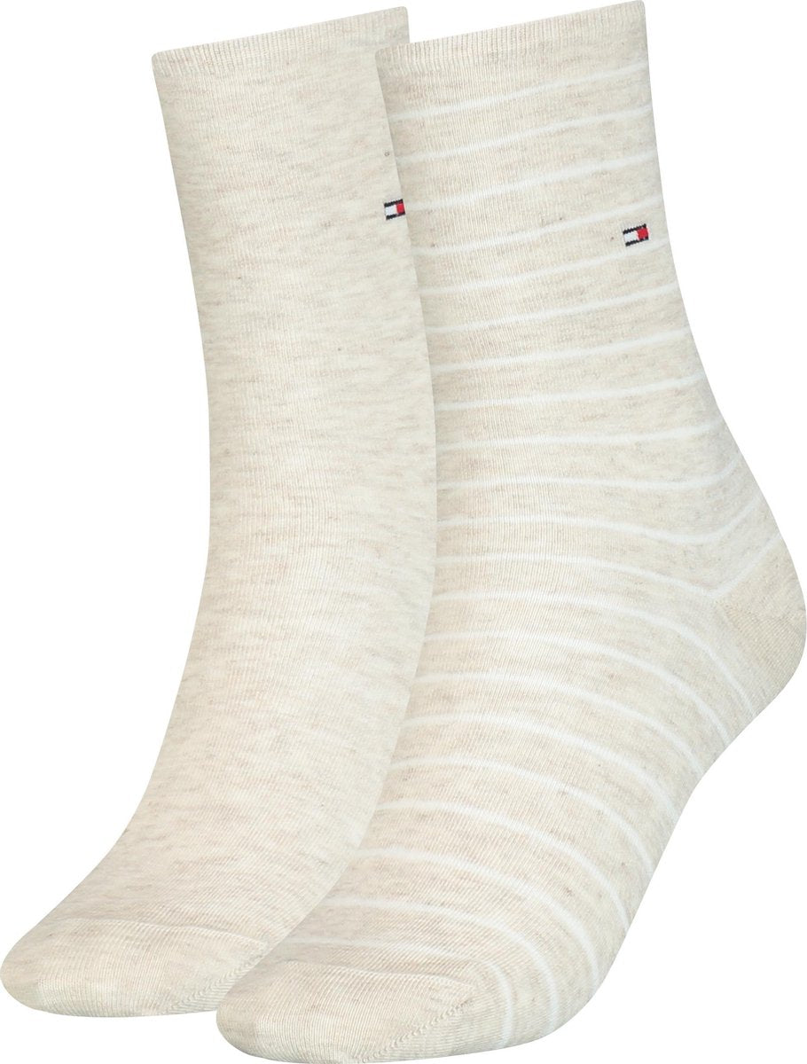 Tommy Hilfiger WOMEN SOCK 2P SMALL STRIPE Vrouwen Sokken Maat 39-42